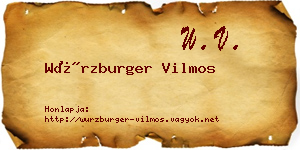 Würzburger Vilmos névjegykártya